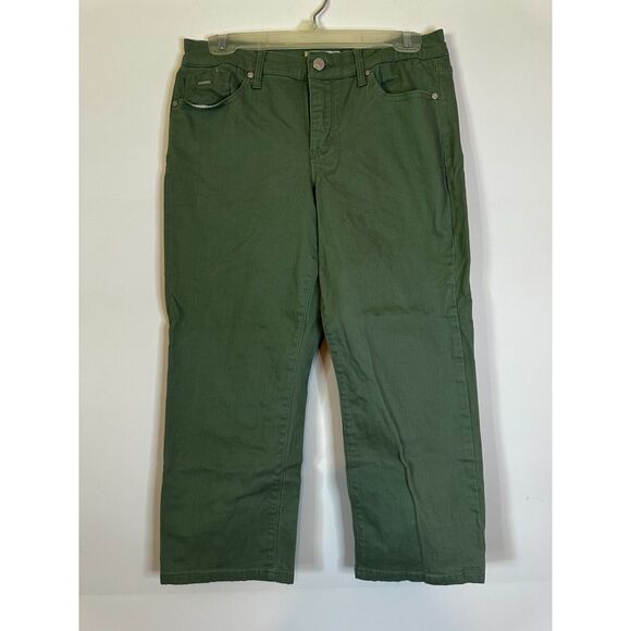 Nine West Chrystie Capri Pants Women’s Size 8 Green Mid-Rise - Picture 1 of 6
